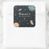 Sticker Carré Space Adventure Playful Kids Birthday Party (Sac)