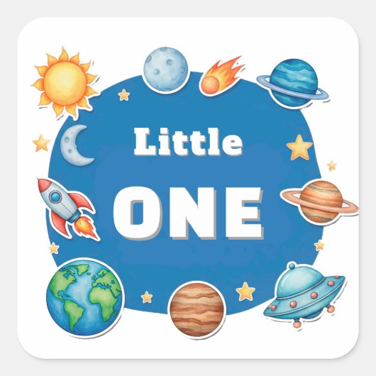 Sticker Carré Space Circle Clipart Set (Devant)