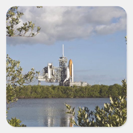 Sticker Carré Space Shuttle Atlantis est prêt (Devant)