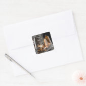 Sticker Carré Space Shuttle Endeavor sur le lancement (Enveloppe)