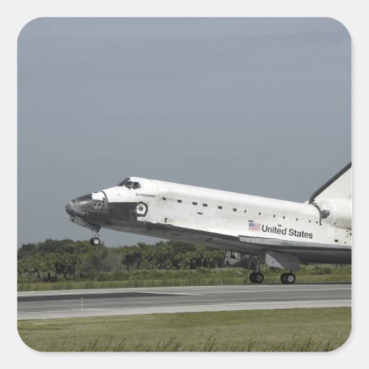 Sticker Carré Space Shuttle Endeavour touche down (Devant)