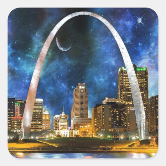 Sticker Carré Spacey St. Louis Skyline (Devant)