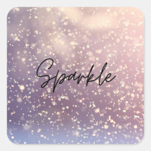 Sticker Carré Sparkle - Pastel Purple Parties scintillant Ombre