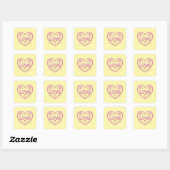 Sticker Carré Sparkling Cat Love (Feuille)