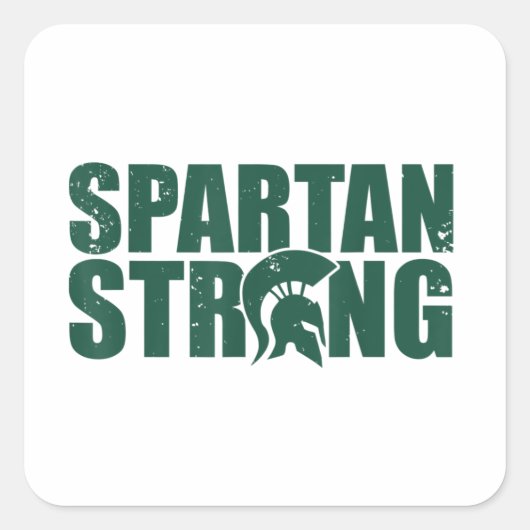 Sticker Carré Spartan Strong, exercice entraînement gym (Devant)