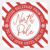 Sticker Carré Special Delivery From Santa North Pole Christmas (Devant)