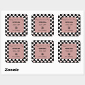 Sticker Carré Special Saint Valentin moderne rose noir (Feuille)