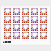 Sticker Carré Special Valentine, Roses et Frame Ajouter une phot (Feuille)