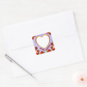 Sticker Carré Special Valentine, Roses et Frame Ajouter une phot (Enveloppe)