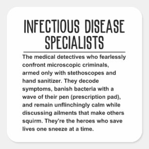 Sticker Carré Spécialiste des maladies infectieuses