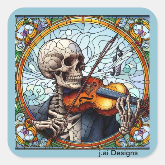 Sticker Carré Spectral Fiddler (Devant)