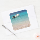 Sticker Carré Speedboat dans la mer bleue (Enveloppe)