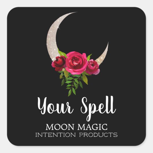 Sticker Carré Spell d'intention de la lune de Parties scintillan (Devant)