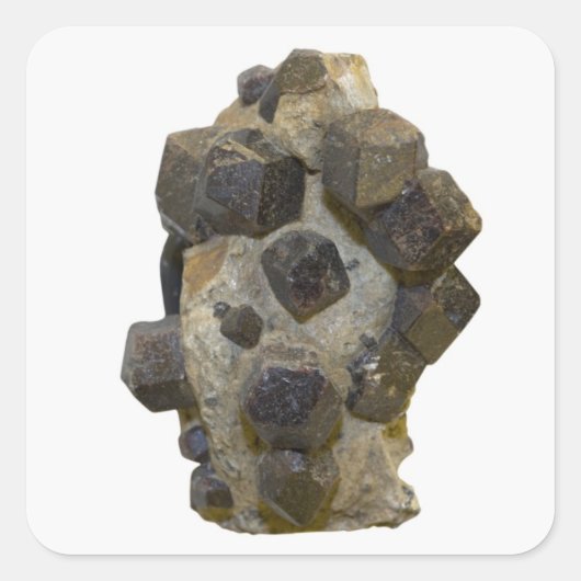 Sticker Carré Spessartite dans la matrice (Devant)