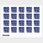 Sticker Carré Sphère 3D de nuage abstrait (Feuille)