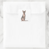 Sticker Carré Sphynx (7 months old) sitting (Sac)