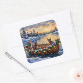 Sticker Carré Sphynx Cat Christmas Boat Holiday (Enveloppe)