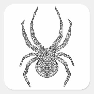 Sticker Carré Spider Doodle