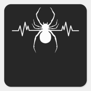 Sticker Carré Spider Heartbeat Dégoût Arachnid Terrarium Cadeau