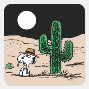 Sticker Carré Spike dans un désert illuminé par la Lune