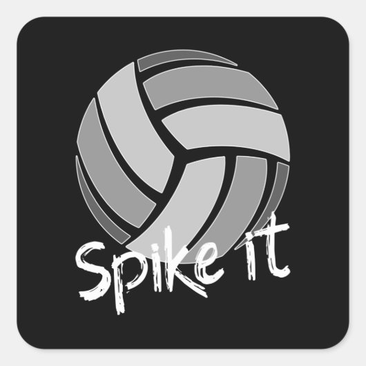 Sticker Carré Spike it volleyball (Devant)