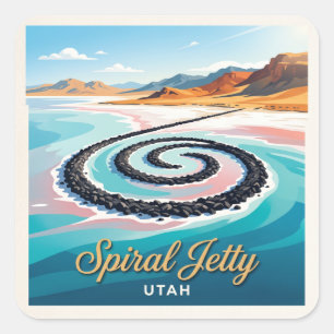 Sticker Carré Spiral Jetty Rozel Utah