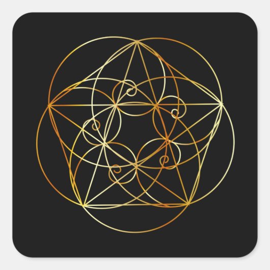 Sticker Carré Spirale de Fibonacci - La géométrie sacrée (Devant)