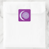 Sticker Carré Spirale de lune d'argent sur violet (Sac)