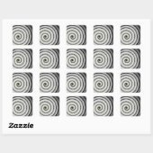 Sticker Carré spirale noire et blanche (Feuille)