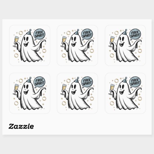 Sticker Carré Spirit Ghost (Feuille)