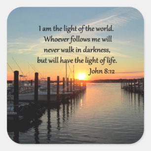 STICKER CARRÉ SPIRIT REMPLI JOHN 8;12 CONCEPTION DE LA SCRIPTURE