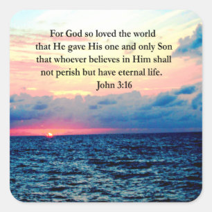STICKER CARRÉ SPIRITUAL JOHN 3:16 PHOTO