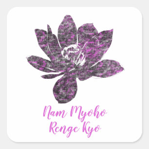 Sticker Carré Spirituelle Partiellement Violet Lotus Fleur Nam M