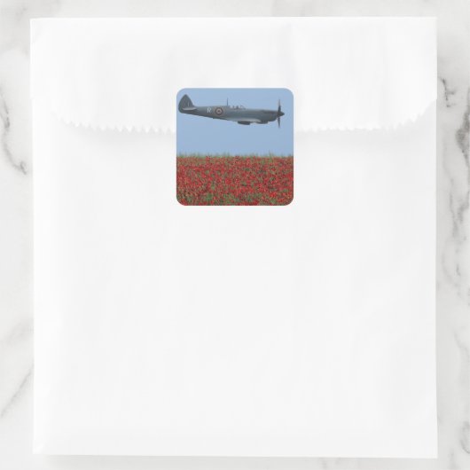 Sticker Carré Spitfire et Poppies (Sac)