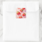 Sticker Carré Splash fraise (Sac)