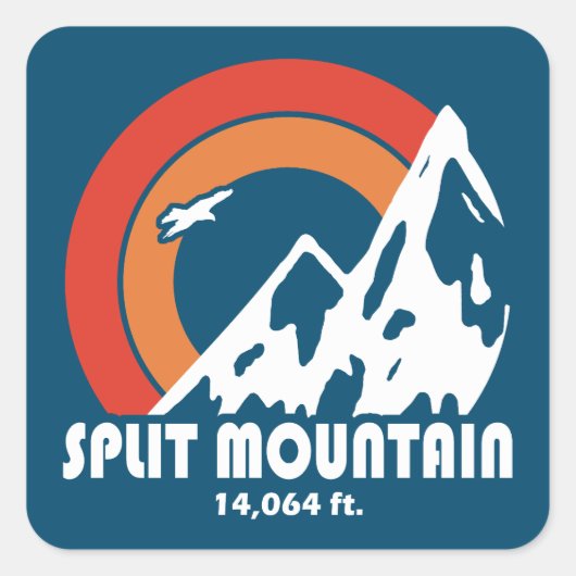 Sticker Carré Split Mountain California Sun Eagle (Devant)