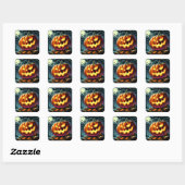 Sticker Carré Spooky Jack-o-Lantern Halloween (Feuille)