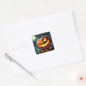 Sticker Carré Spooky Jack-o-Lantern Halloween (Enveloppe)
