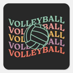 Sticker Carré Sport de volley-ball rétro