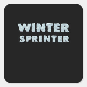 Sticker Carré Sports d'hiver - Sprinter d'hiver - Chemise de ski