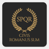 Sticker Carré SPQR Roman Emblem – Civis Romanus Sum Laurel Crest (Devant)