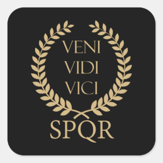 Sticker Carré SPQR : Veni, Vidi, Vici