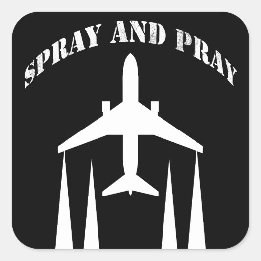 Sticker Carré spray-and-pray chemtrails (Devant)