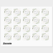 Sticker Carré Spread Love Geometric Eucalyptus Mariage Sanitizer (Feuille)