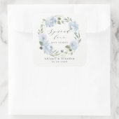 Sticker Carré Spread Love Romantique bleu poussiéreux mariage fl (Sac)