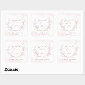 Sticker Carré Spread Love Rose or simple couronne botanique (Feuille)