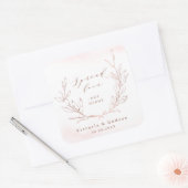 Sticker Carré Spread Love Rose or simple couronne botanique (Enveloppe)