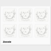 Sticker Carré Spread Love Simple élégance botanique couronne (Feuille)