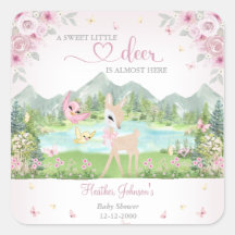 Spring Bloom and Butterflies Deer Baby Shower 
