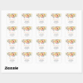 Sticker Carré Spring Floral Baby Shower  (Feuille)